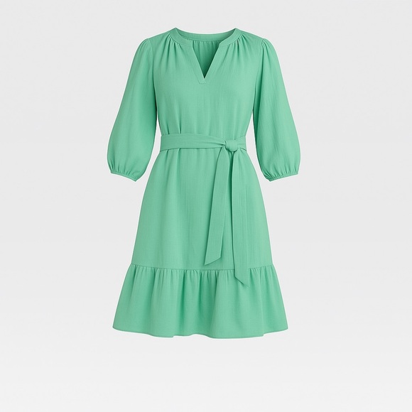 Knox Rose Dresses & Skirts - Women’s 3/4 Sleeve A-Line Dress • Knox Rose • Green